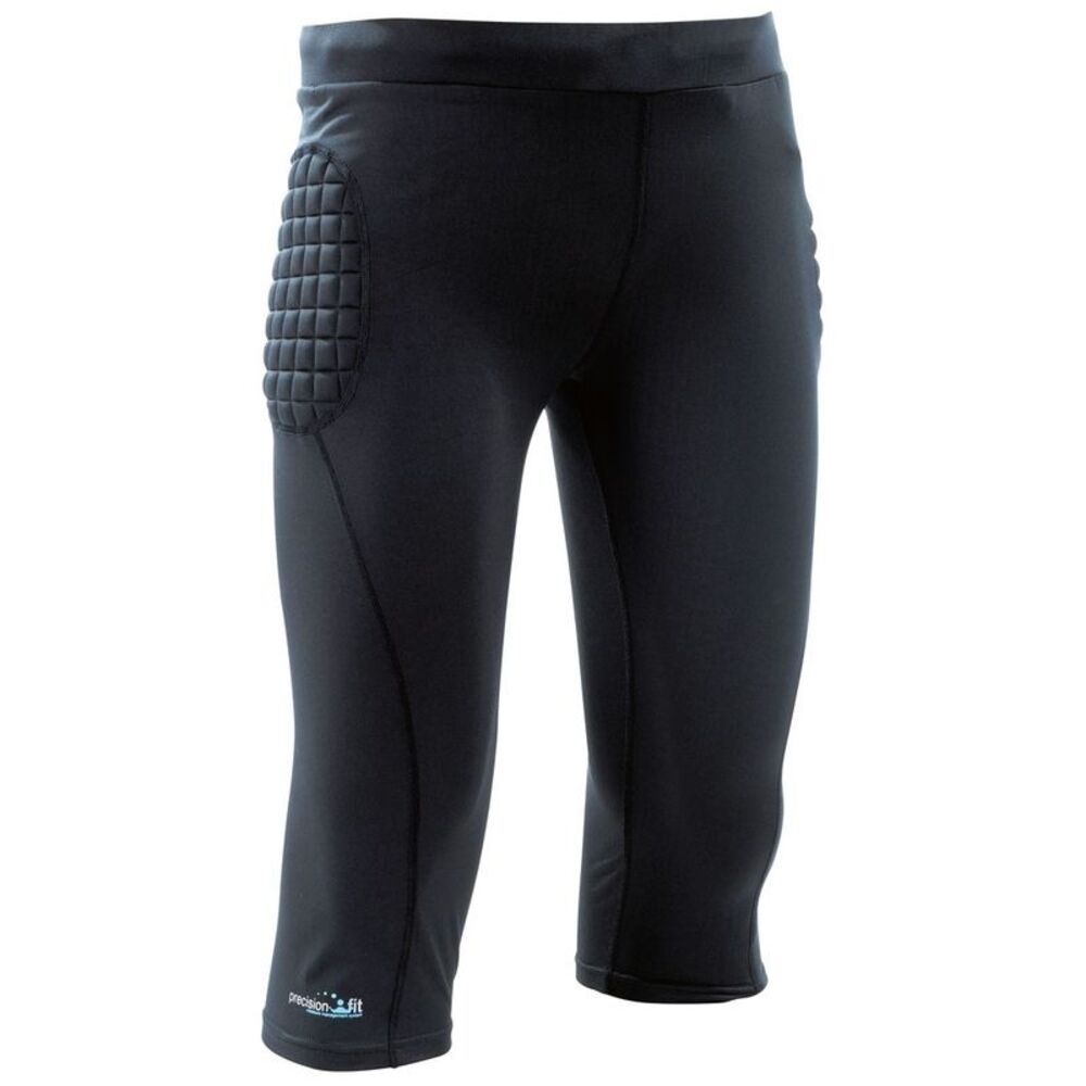 Precision Childrens/Kids Padded 3/4 Baselayer Goalkeeper Thermal Bottoms / Black